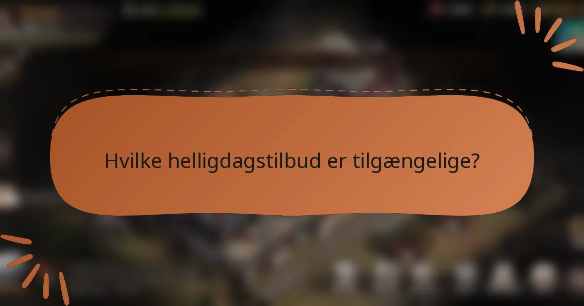 Hvilke helligdagstilbud er tilgængelige?