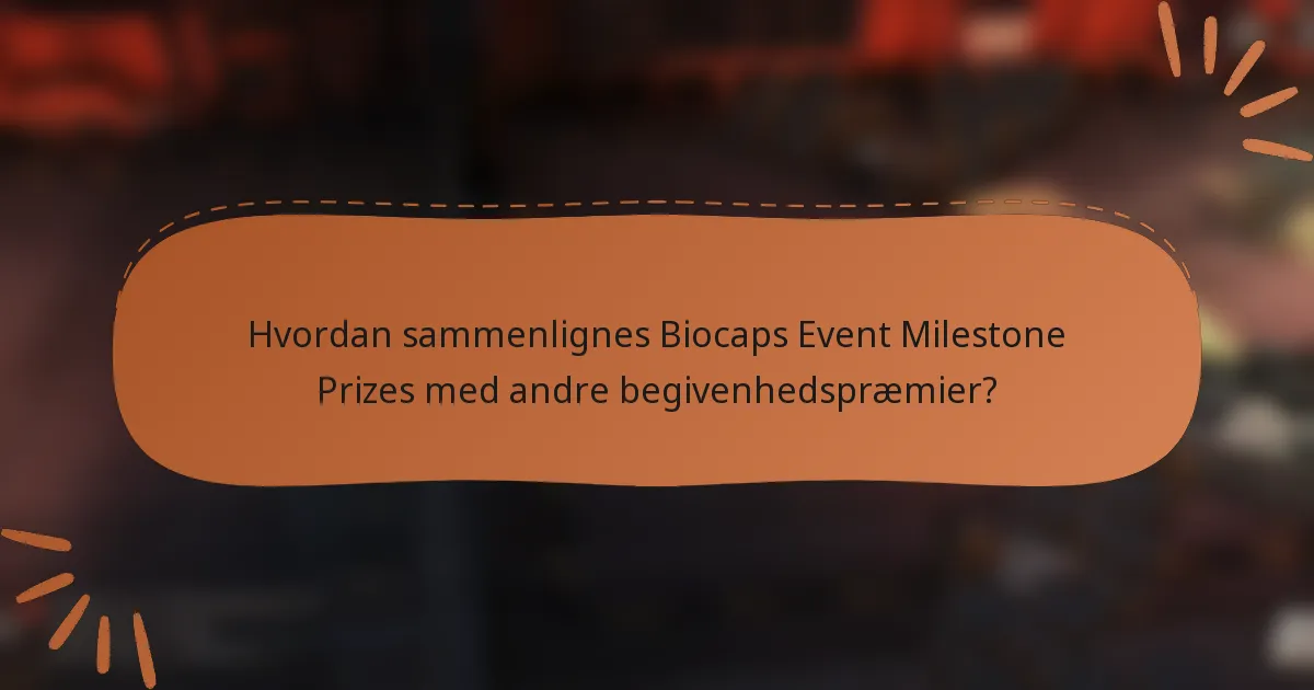 Hvordan sammenlignes Biocaps Event Milestone Prizes med andre begivenhedspræmier?