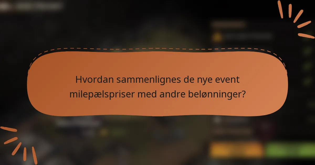 Hvordan sammenlignes de nye event milepælspriser med andre belønninger?